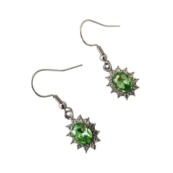 Oval Rhinestone Earrings - Picture 2 of 4